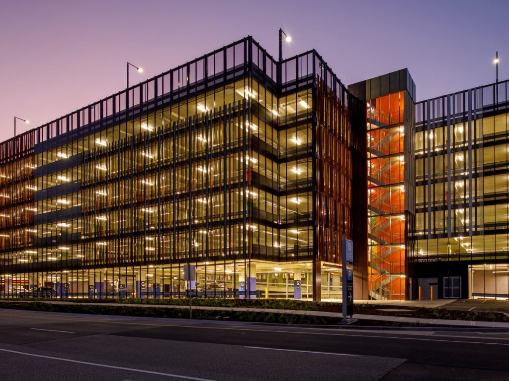 Frankston Multi Level Carpark at dusk