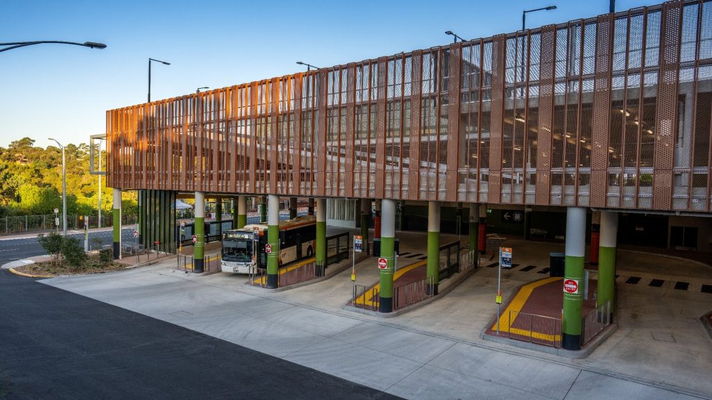 Bus bays beneath the Greensborough Multi Level Carpark